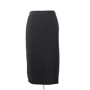 Toula Skirt Sz 8 Black Elastic Waist Santana Knit Wool Blend Midi Length Skirt